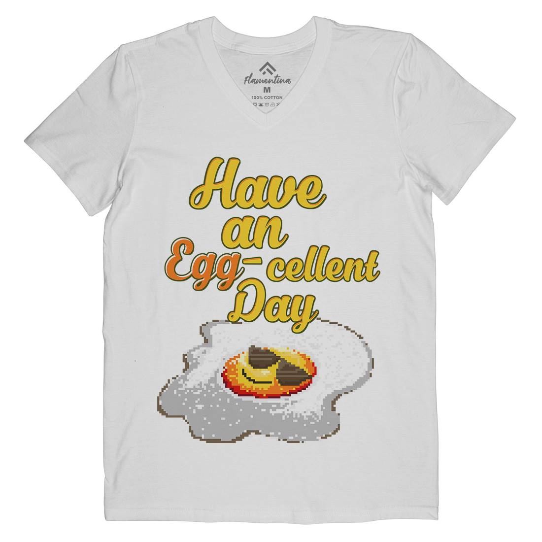 Have An Eggcellent Day Mens V-Neck T-Shirt Food B911