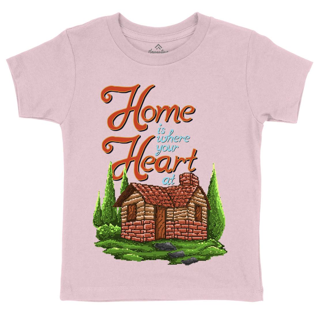 House Is Where Your Heart At Kids Organic Crew Neck T-Shirt Nature B912