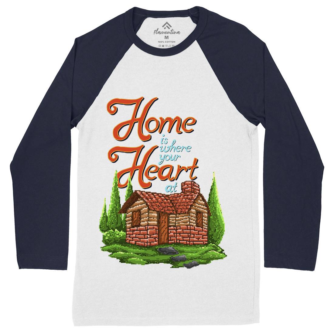 House Is Where Your Heart At Mens Long Sleeve Baseball T-Shirt Nature B912