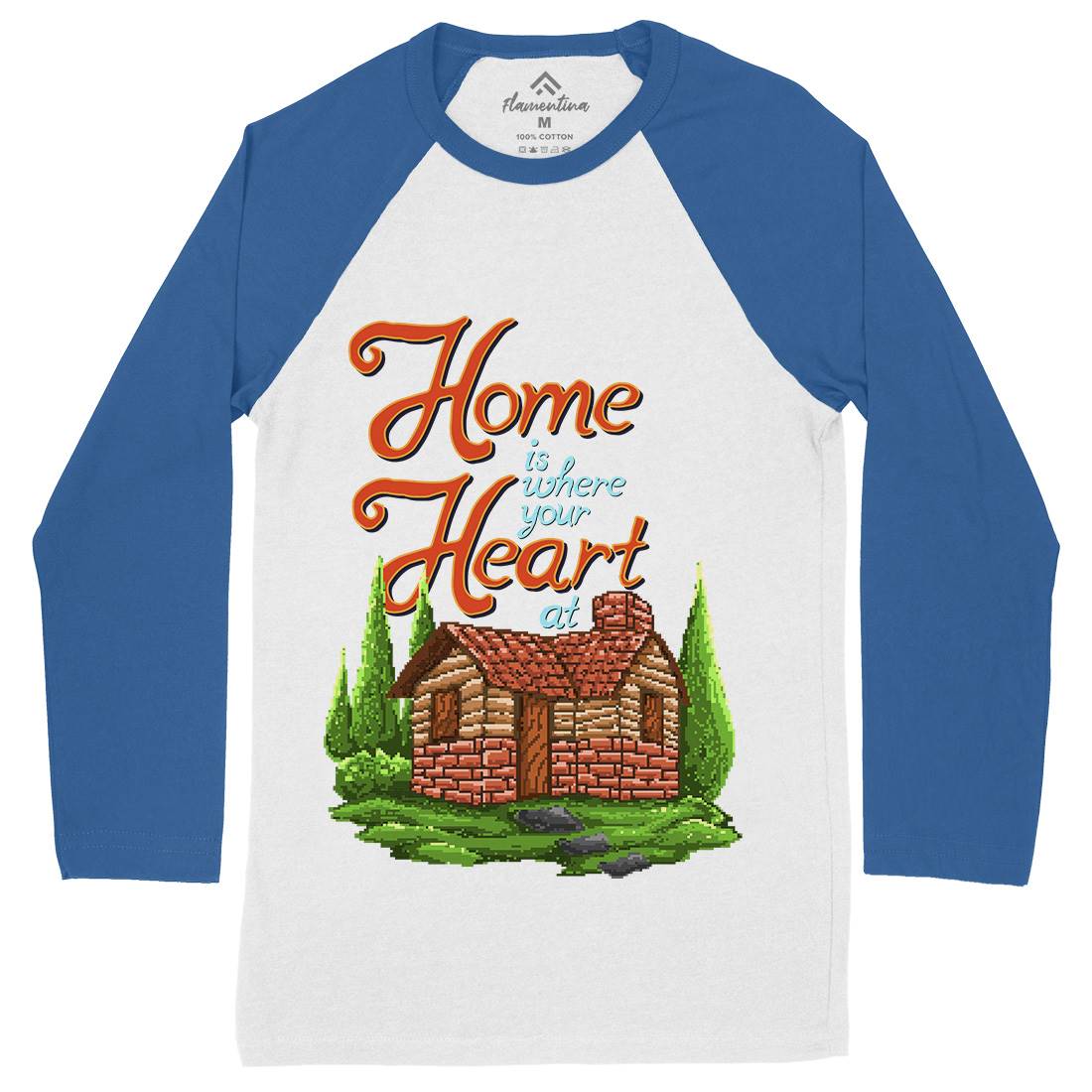 House Is Where Your Heart At Mens Long Sleeve Baseball T-Shirt Nature B912