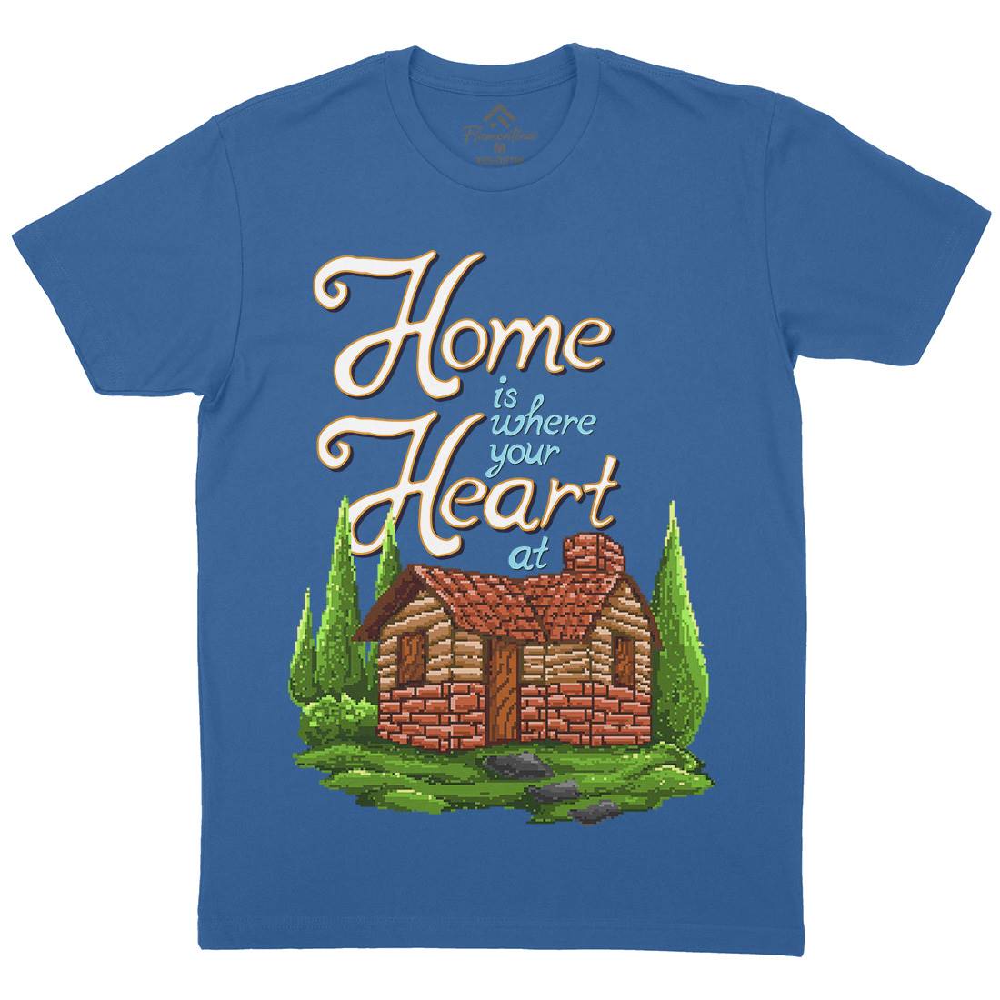 House Is Where Your Heart At Mens Crew Neck T-Shirt Nature B912