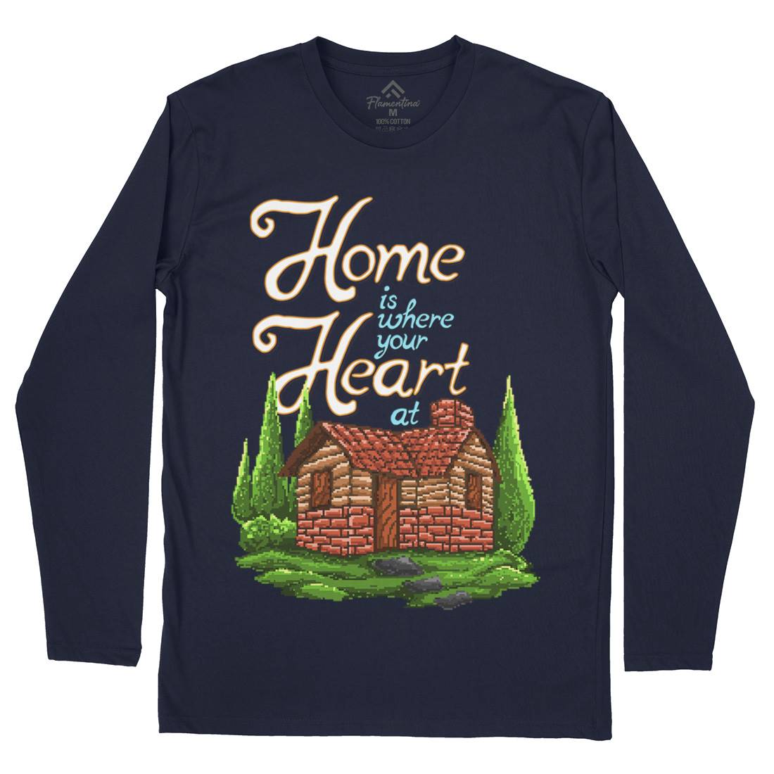 House Is Where Your Heart At Mens Long Sleeve T-Shirt Nature B912