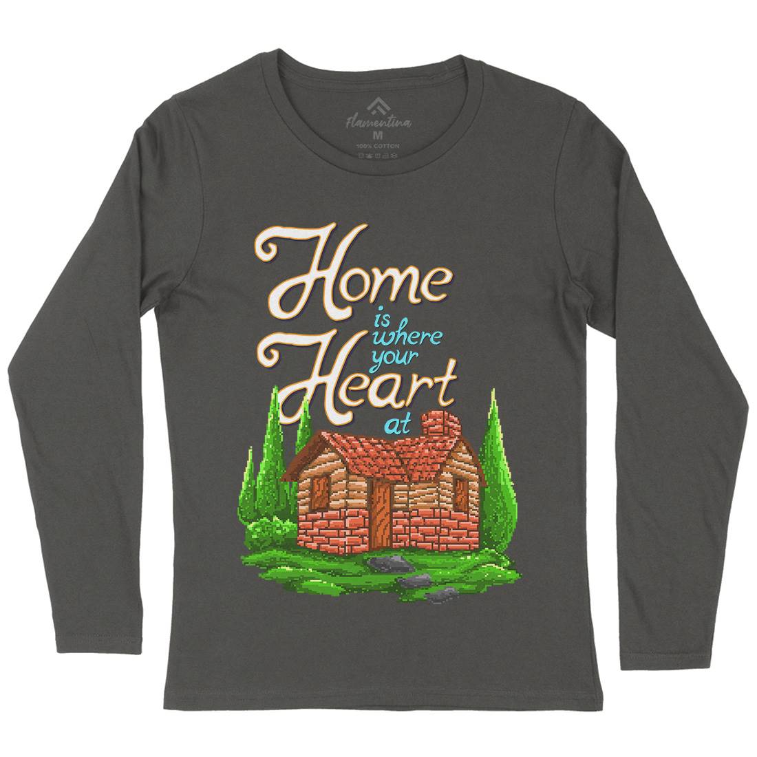 House Is Where Your Heart At Womens Long Sleeve T-Shirt Nature B912