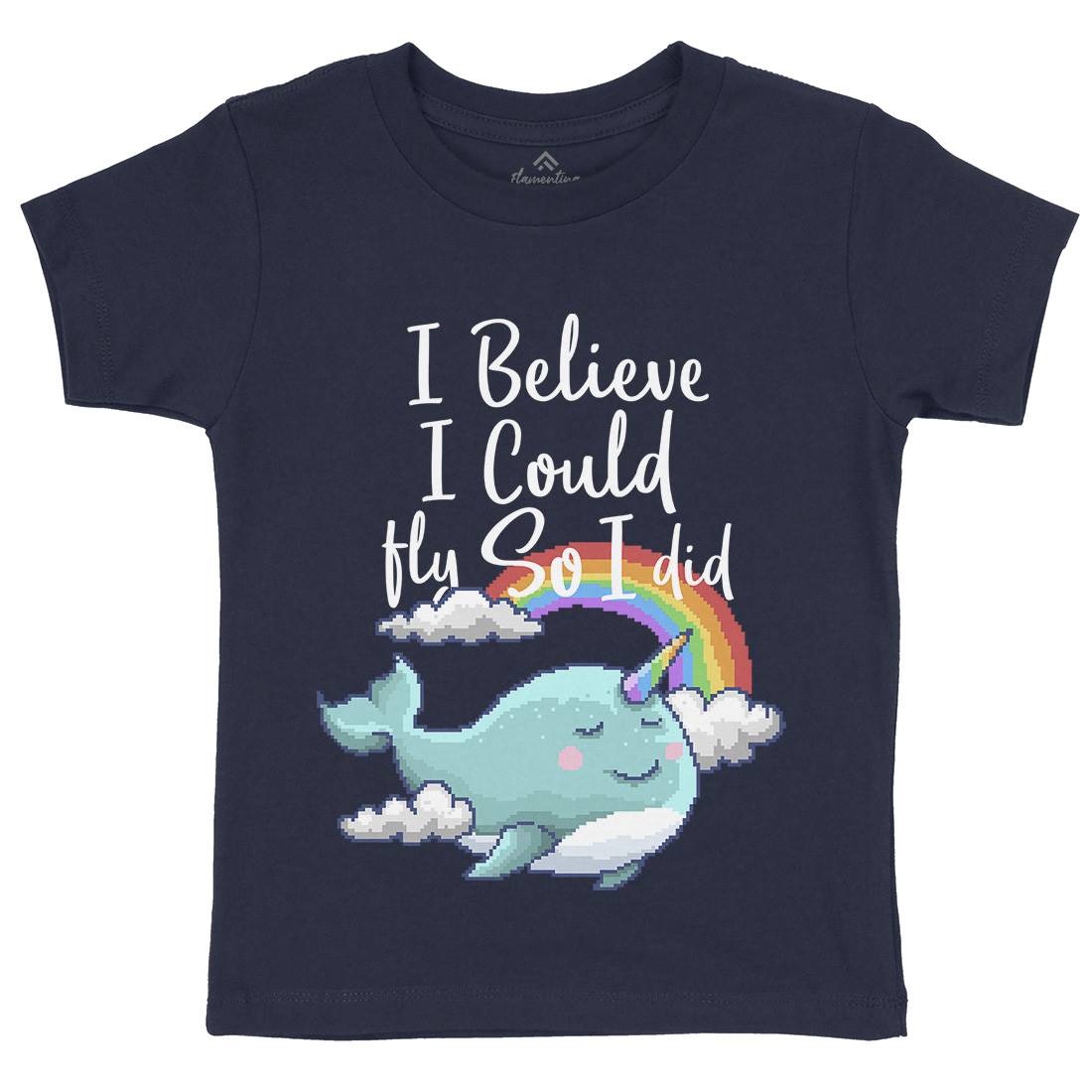I Believe I Can Fly Kids Organic Crew Neck T-Shirt Retro B913