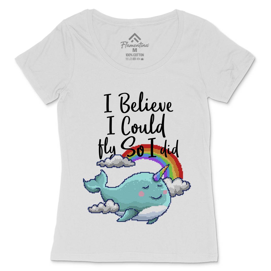 I Believe I Can Fly Womens Scoop Neck T-Shirt Retro B913
