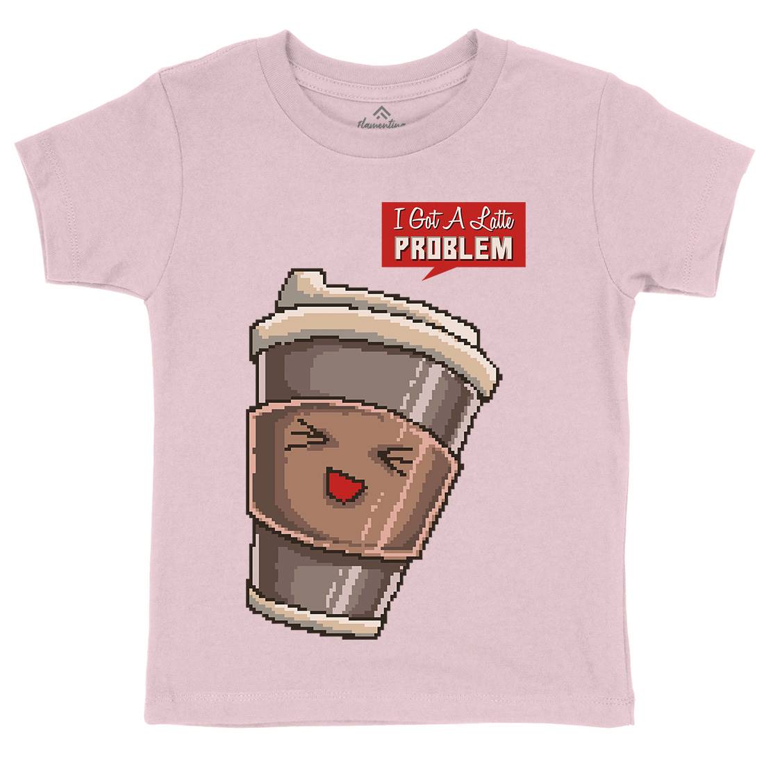 I Got A Latte Problem Kids Organic Crew Neck T-Shirt Drinks B914