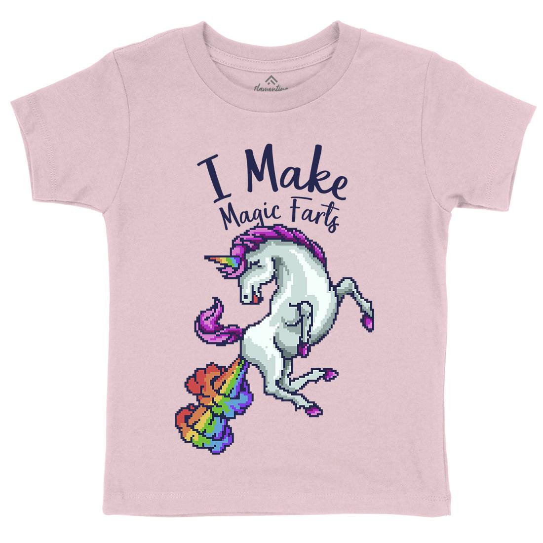 I Make Magic Farts Kids Organic Crew Neck T-Shirt Retro B915