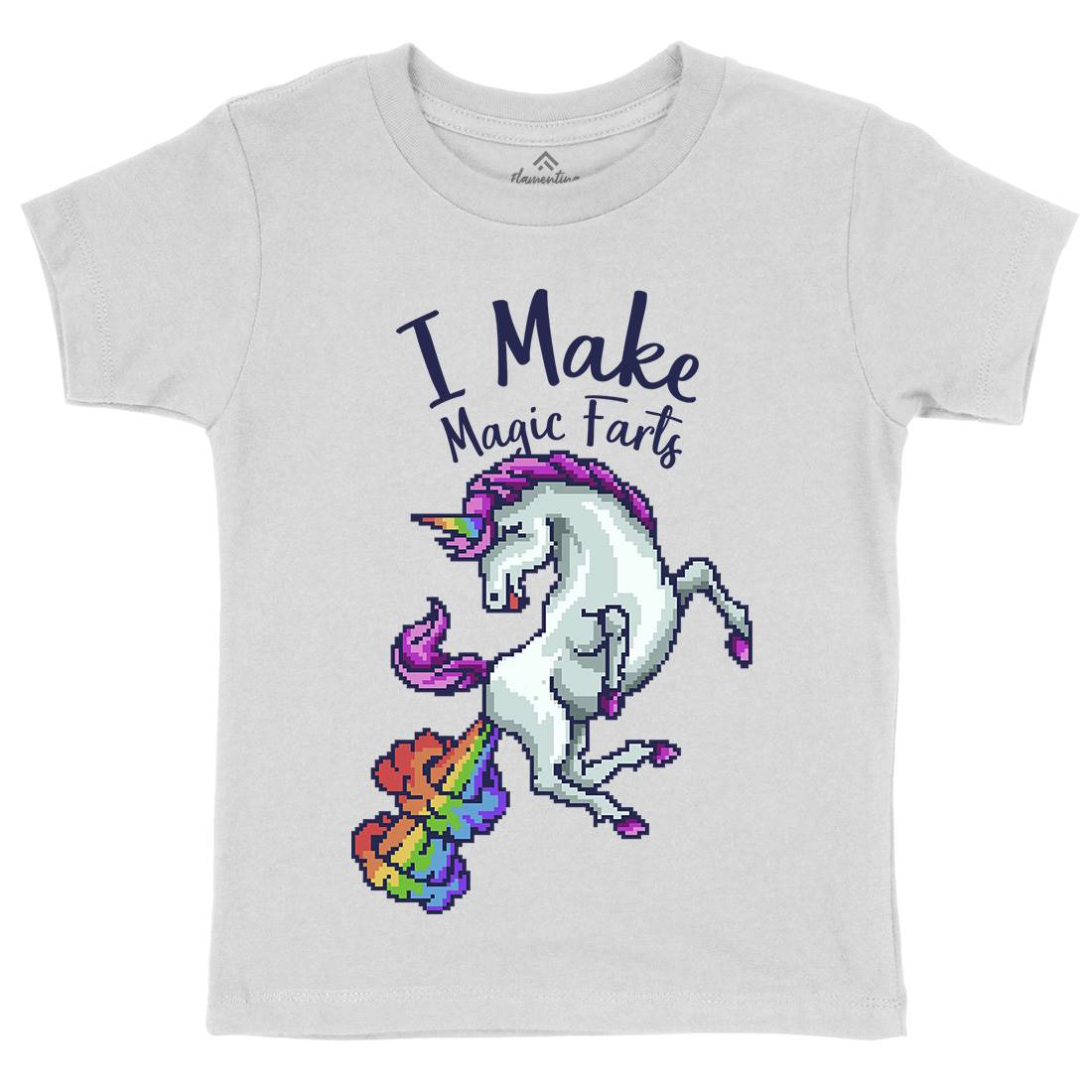 I Make Magic Farts Kids Crew Neck T-Shirt Retro B915