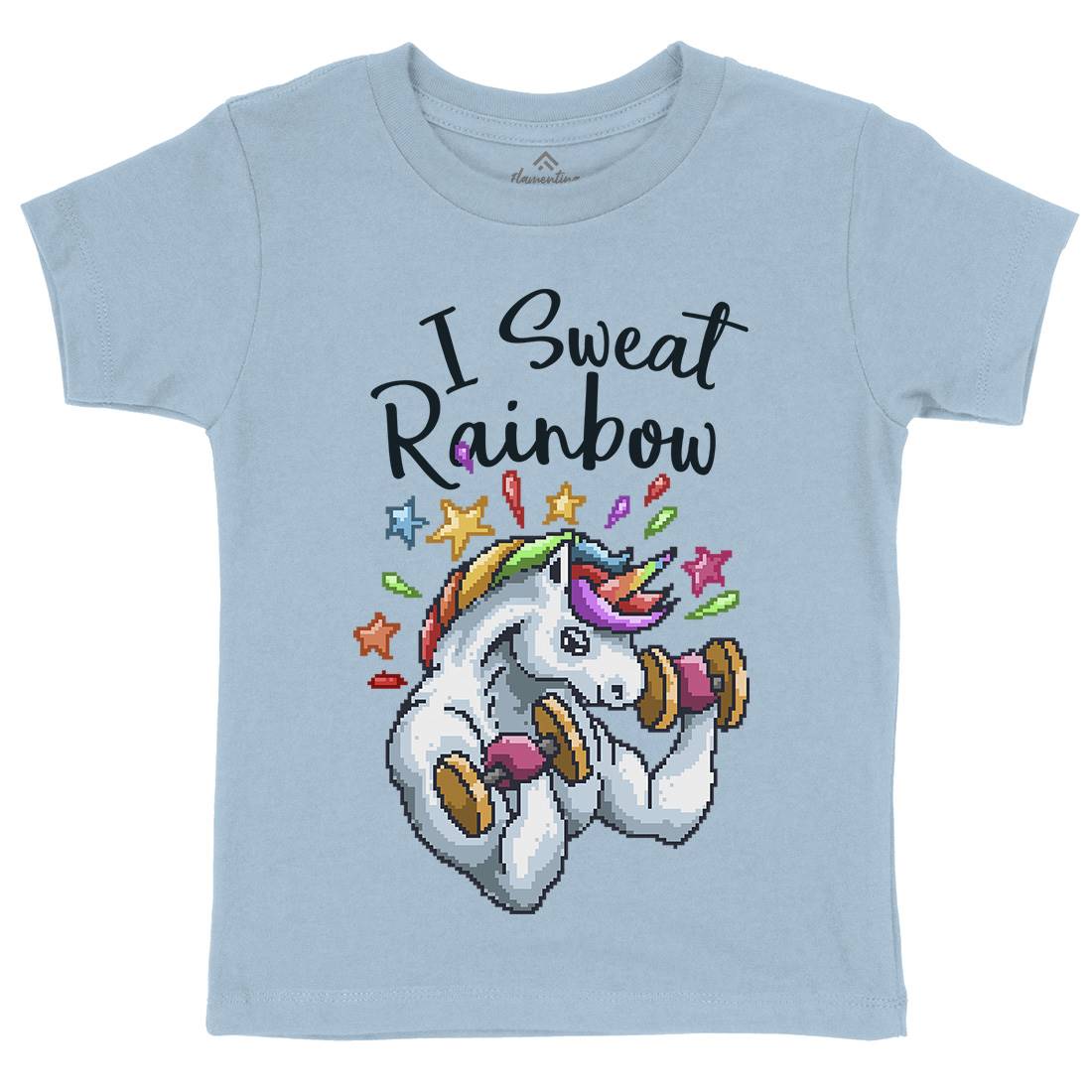 I Sweat Rainbow Kids Crew Neck T-Shirt Retro B916