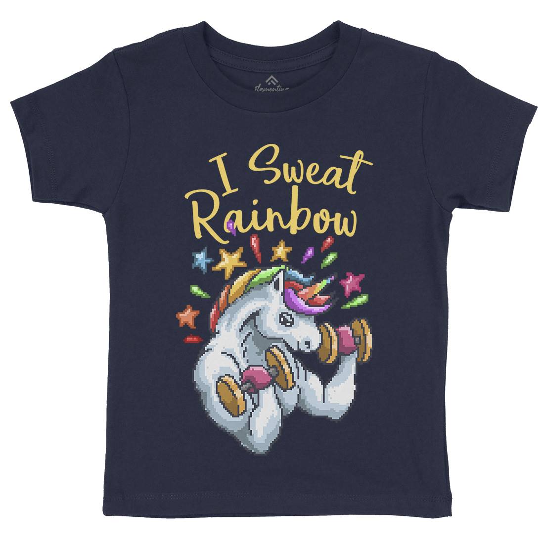 I Sweat Rainbow Kids Crew Neck T-Shirt Retro B916