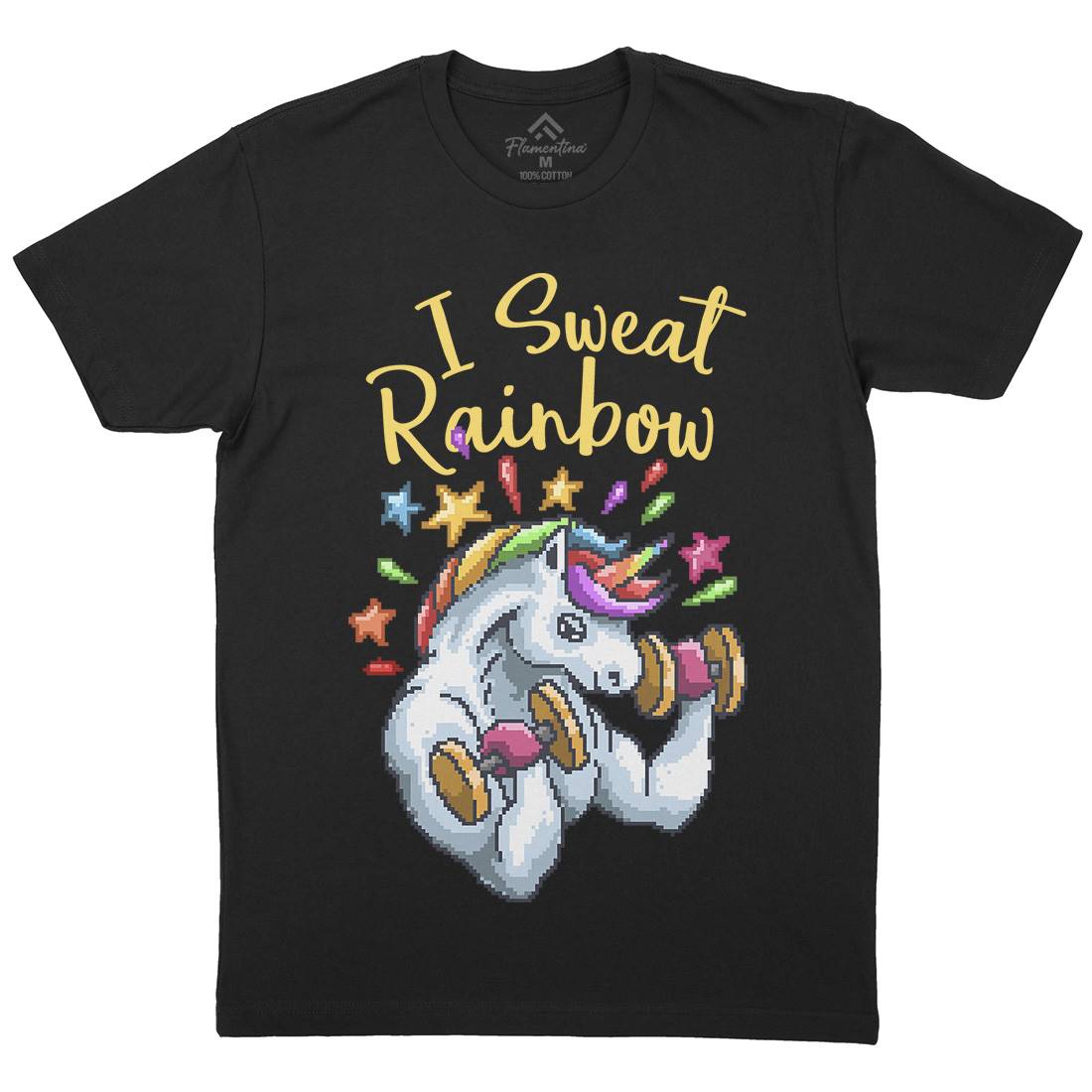 I Sweat Rainbow Mens Crew Neck T-Shirt Retro B916