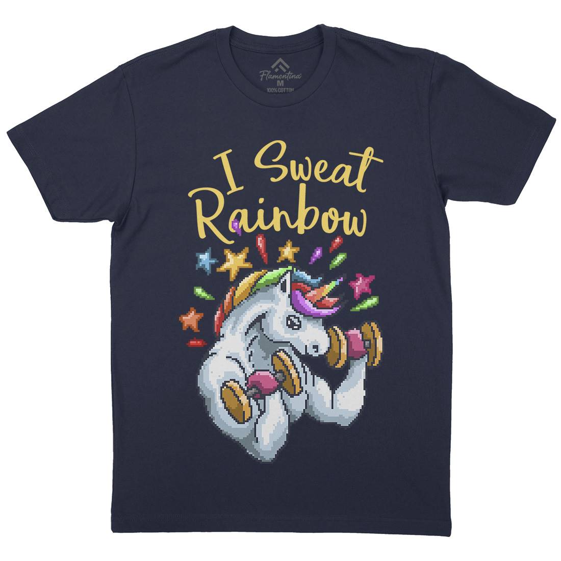 I Sweat Rainbow Mens Crew Neck T-Shirt Retro B916