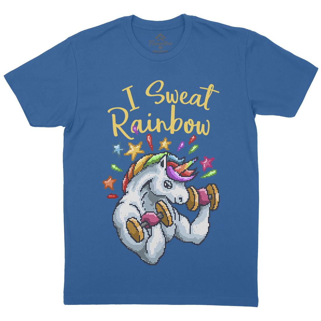 I Sweat Rainbow Mens Organic Crew Neck T-Shirt Retro B916