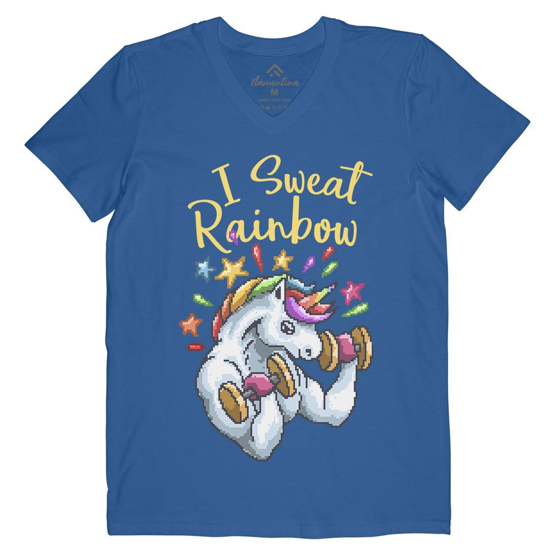 I Sweat Rainbow Mens V-Neck T-Shirt Retro B916