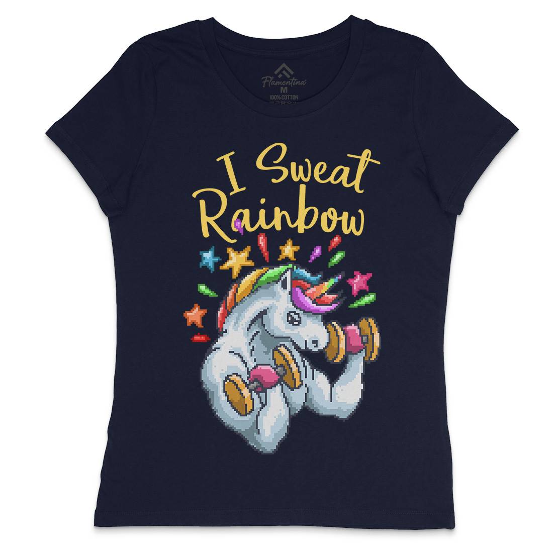 I Sweat Rainbow Womens Crew Neck T-Shirt Retro B916
