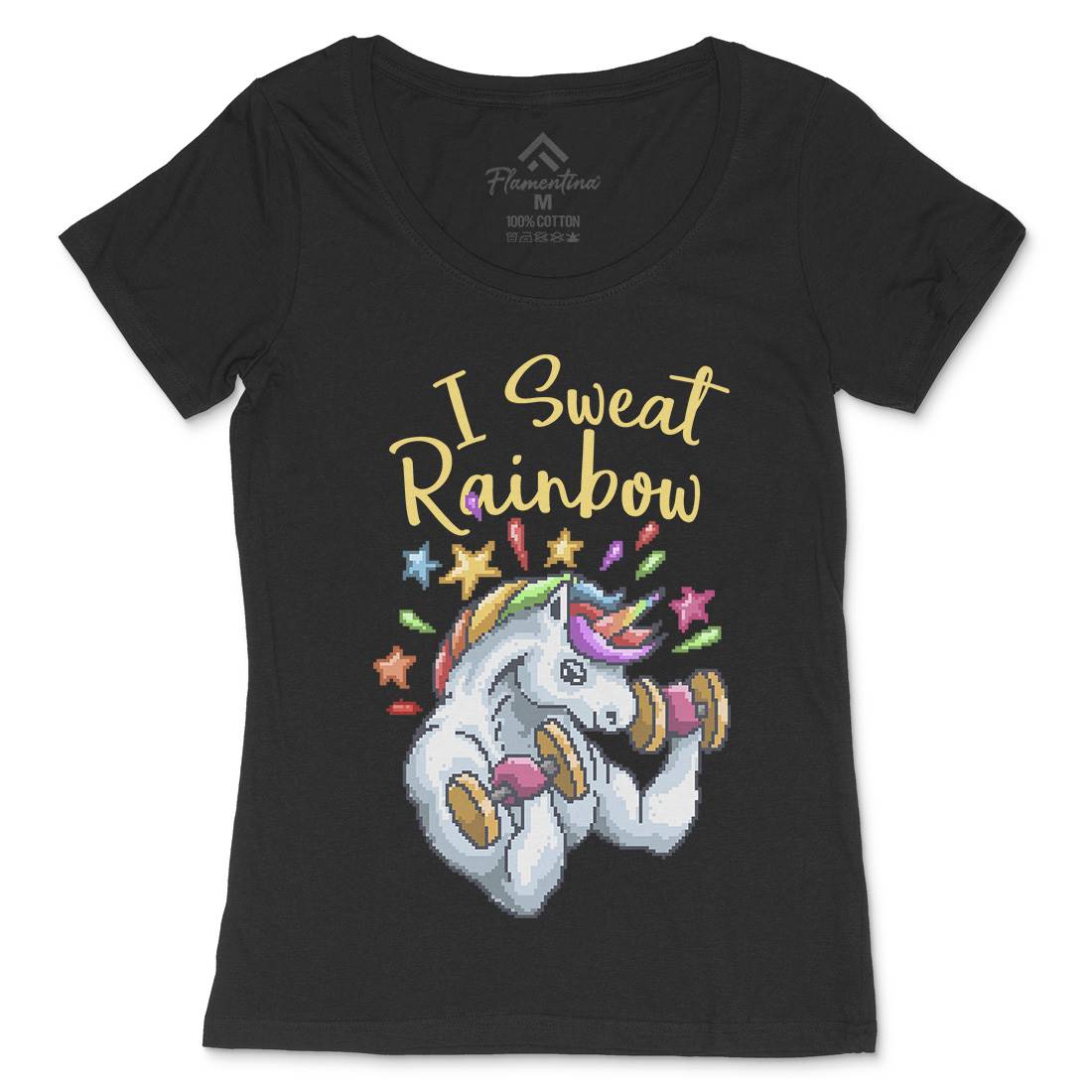 I Sweat Rainbow Womens Scoop Neck T-Shirt Retro B916