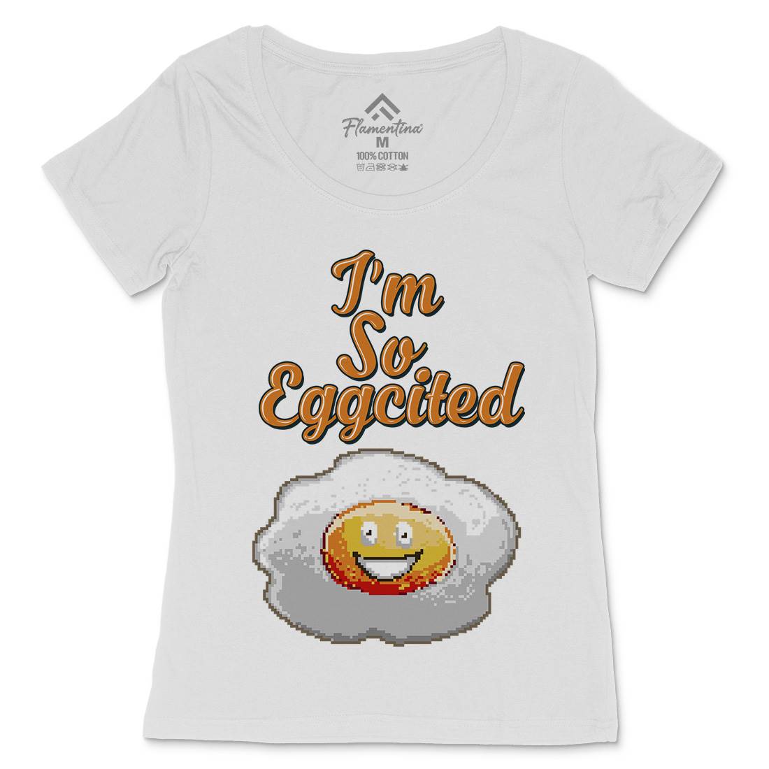 I&#39;M So Eggcited Womens Scoop Neck T-Shirt Food B917