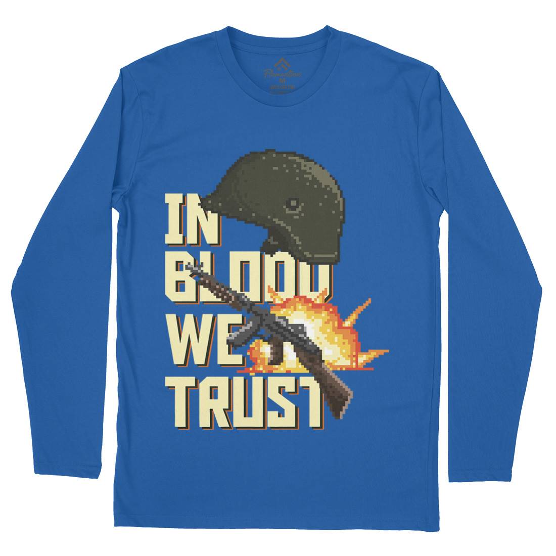 In Blood We Trust Mens Long Sleeve T-Shirt Army B918