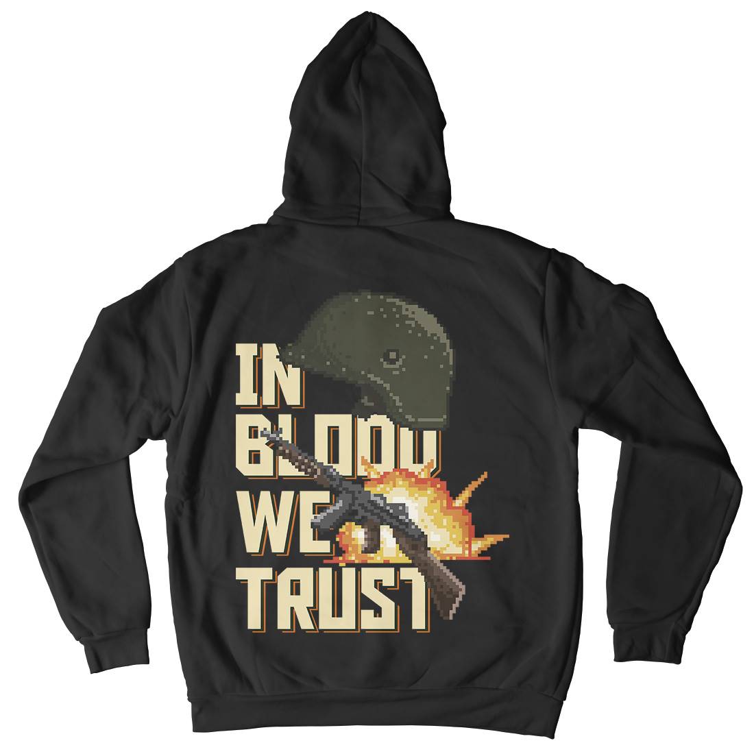In Blood We Trust Mens Hoodie With Pocket Army B918