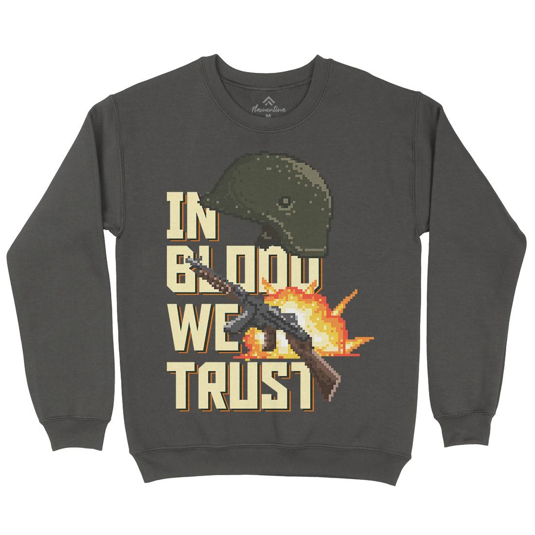 In Blood We Trust Kids Crew Neck Sweatshirt Army B918
