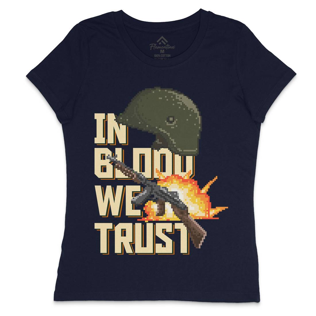 In Blood We Trust Womens Crew Neck T-Shirt Army B918