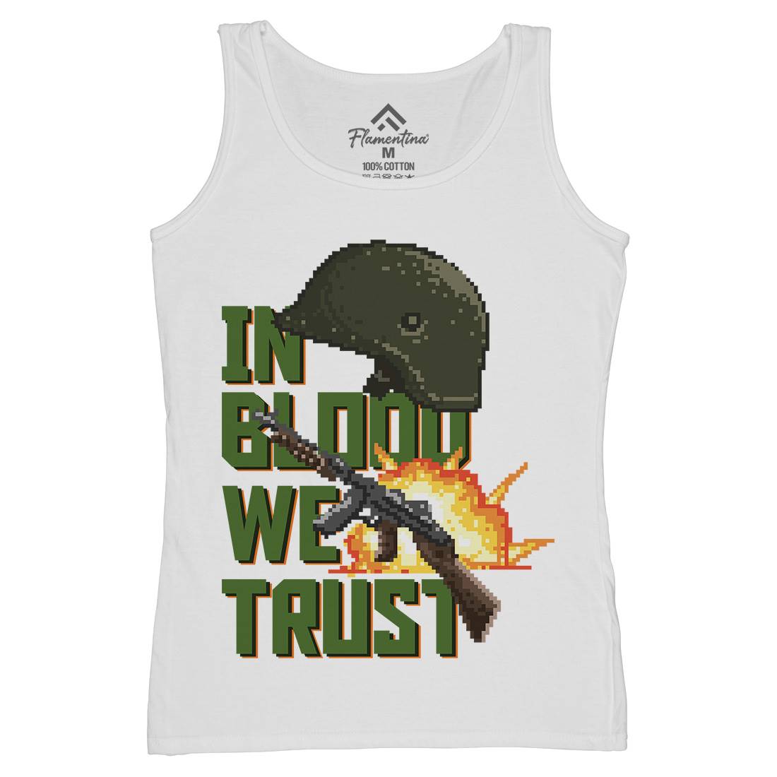 In Blood We Trust Womens Organic Tank Top Vest Army B918