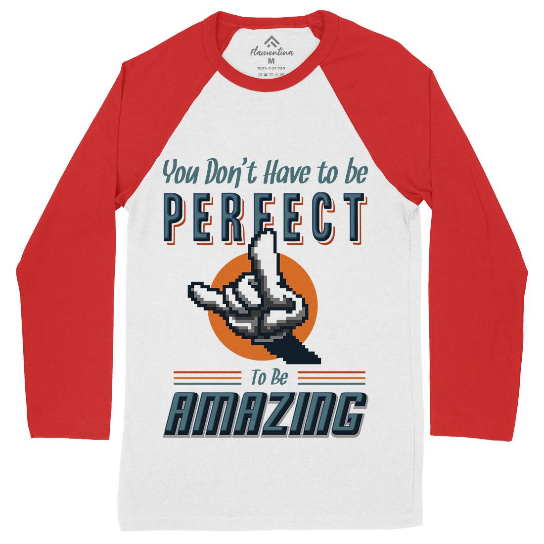 Keep Amazing Mens Long Sleeve Baseball T-Shirt Retro B920
