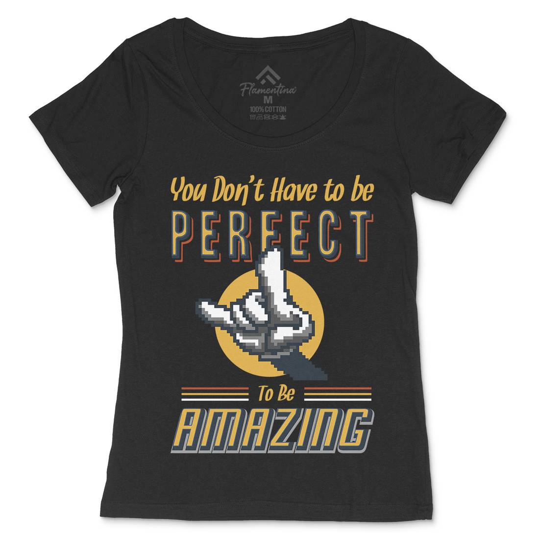 Keep Amazing Womens Scoop Neck T-Shirt Retro B920