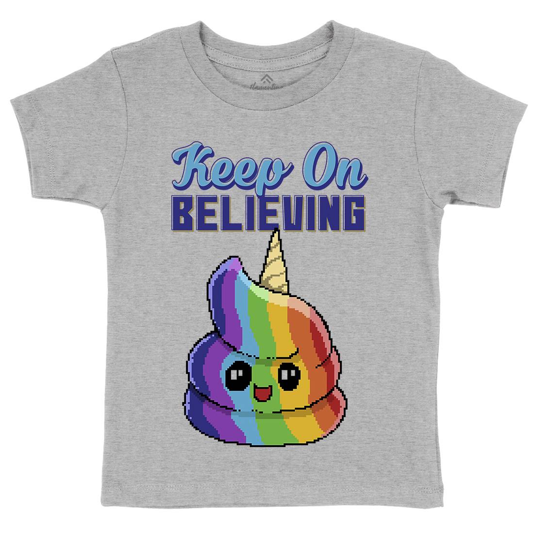 Keep On Believing Kids Organic Crew Neck T-Shirt Retro B921