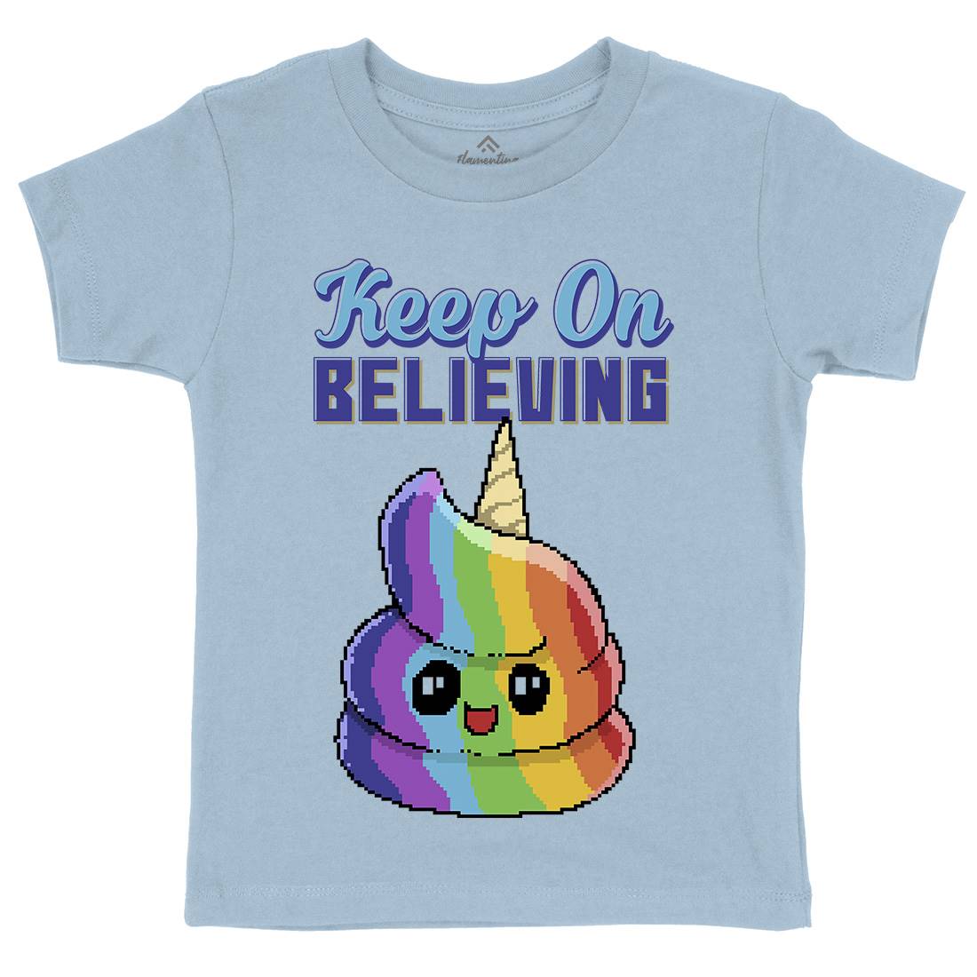 Keep On Believing Kids Crew Neck T-Shirt Retro B921