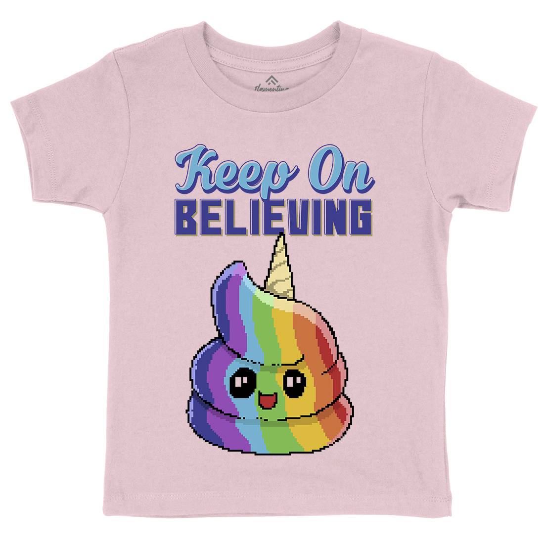 Keep On Believing Kids Organic Crew Neck T-Shirt Retro B921