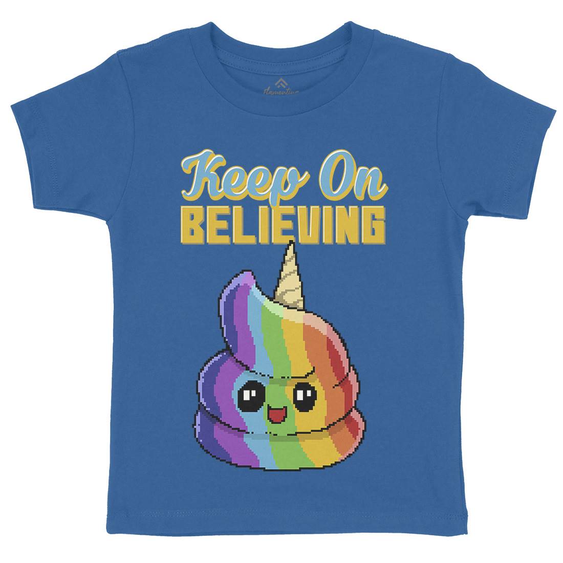 Keep On Believing Kids Crew Neck T-Shirt Retro B921