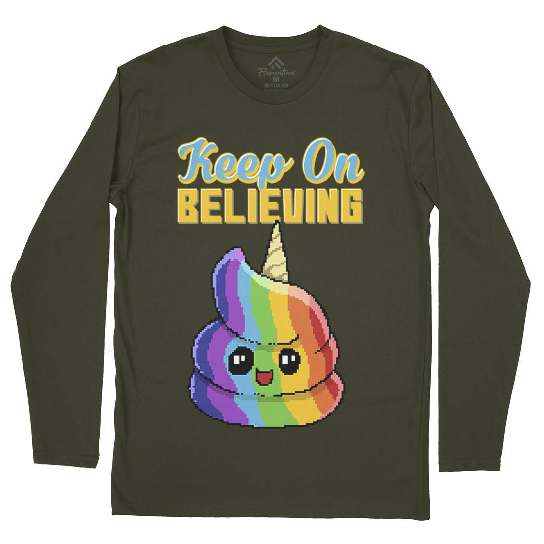 Keep On Believing Mens Long Sleeve T-Shirt Retro B921