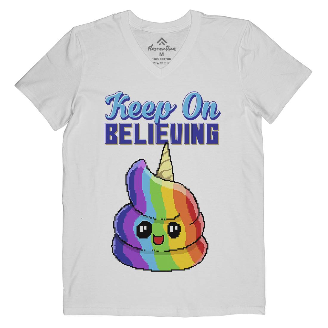 Keep On Believing Mens V-Neck T-Shirt Retro B921