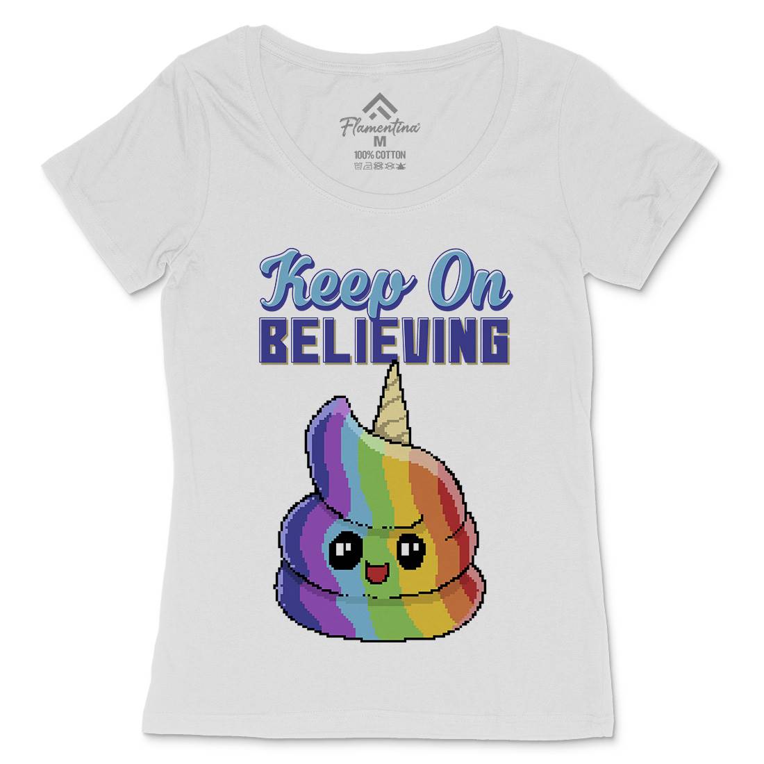 Keep On Believing Womens Scoop Neck T-Shirt Retro B921