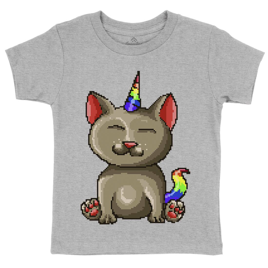 Kitty Unicorn Kids Crew Neck T-Shirt Animals B922