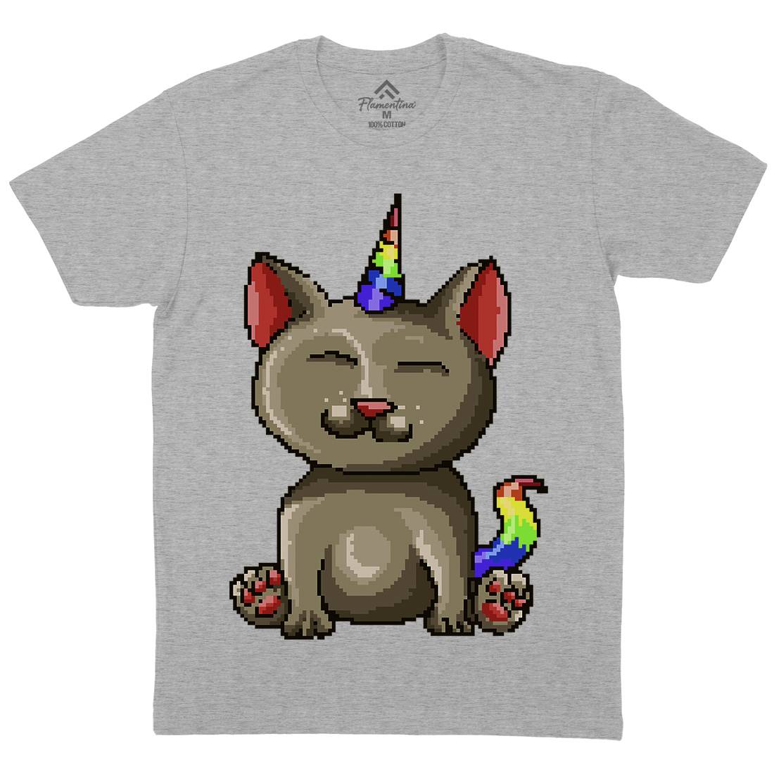 Kitty Unicorn Mens Crew Neck T-Shirt Animals B922