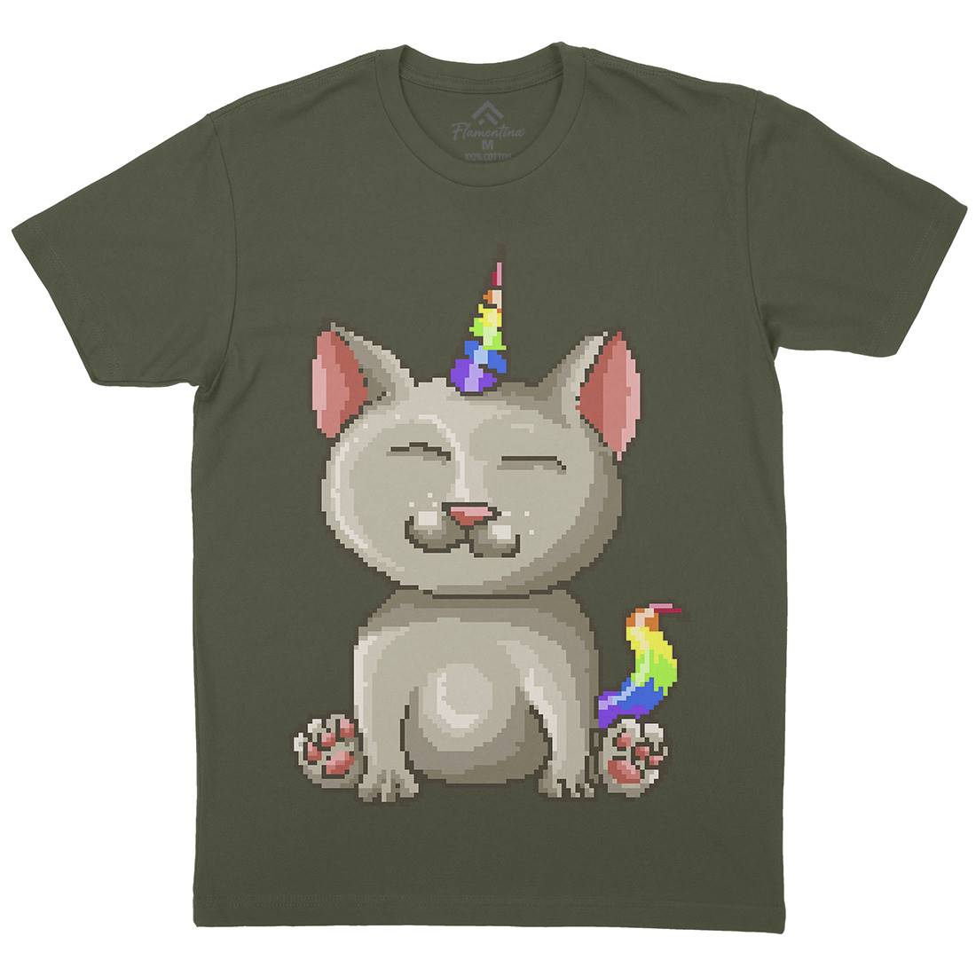 Kitty Unicorn Mens Crew Neck T-Shirt Animals B922