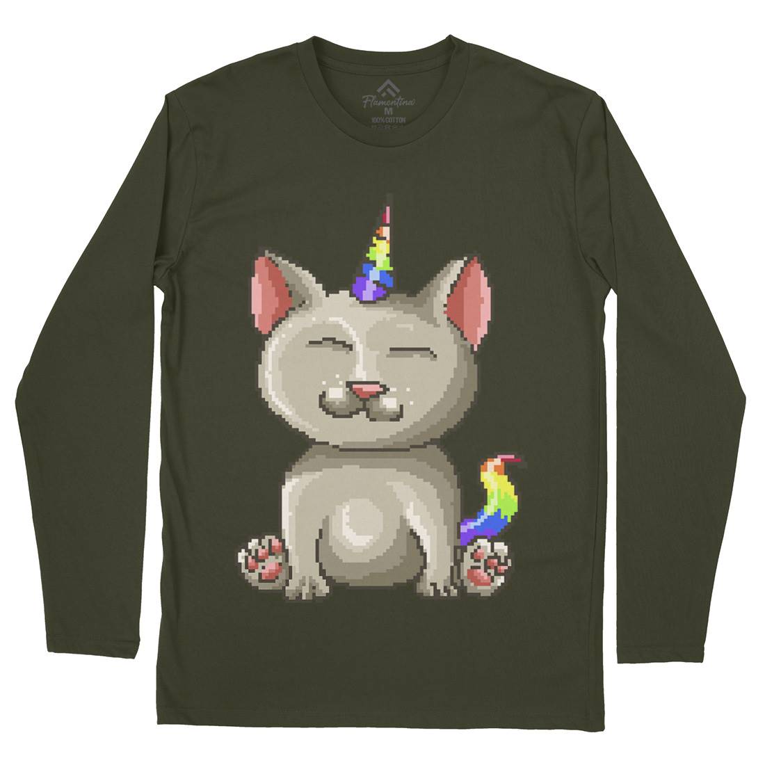 Kitty Unicorn Mens Long Sleeve T-Shirt Animals B922