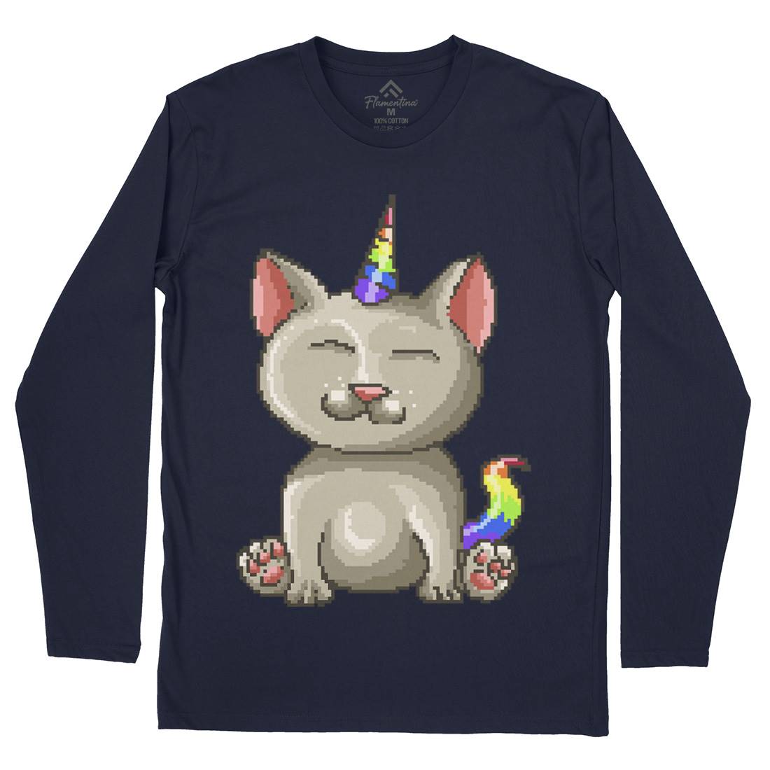 Kitty Unicorn Mens Long Sleeve T-Shirt Animals B922