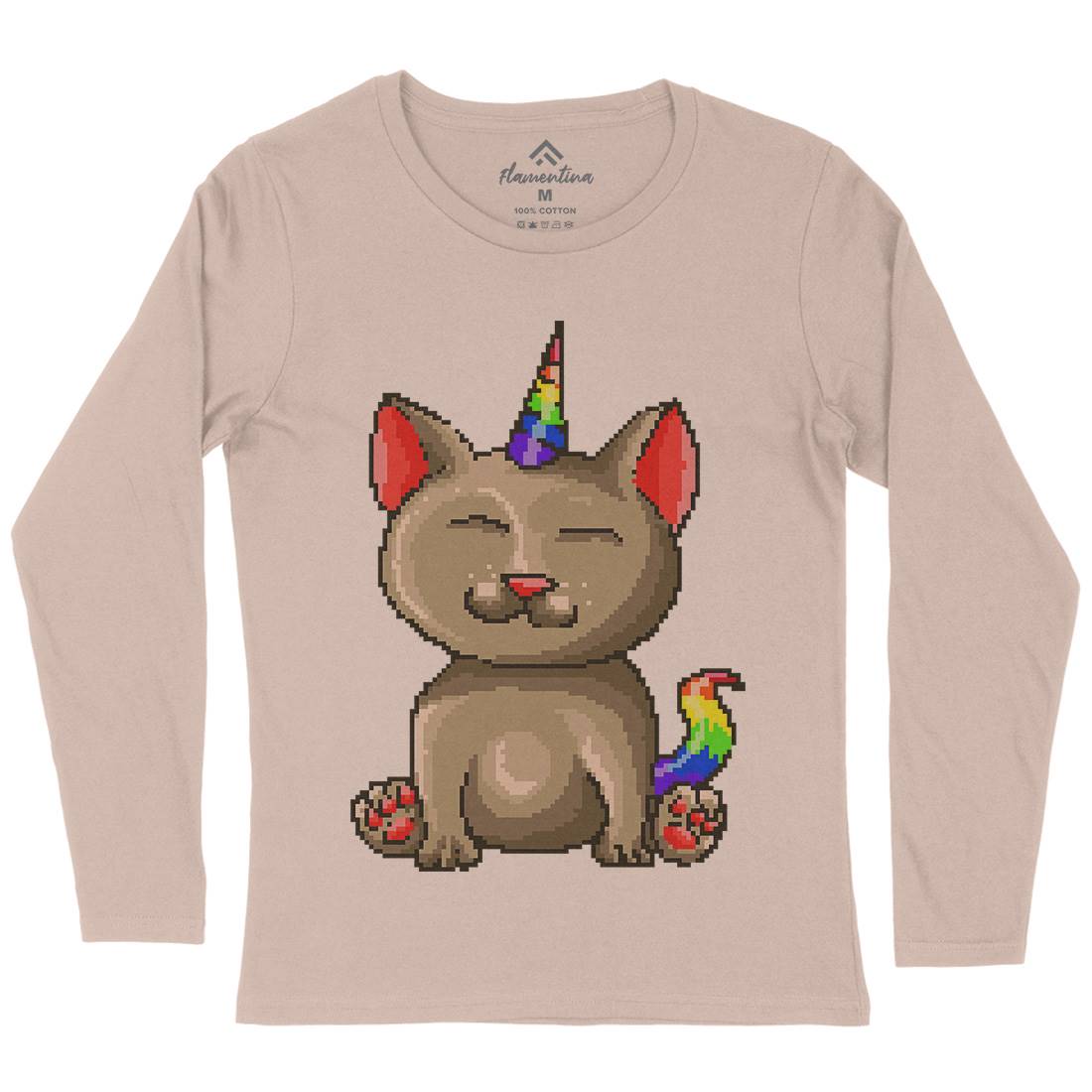 Kitty Unicorn Womens Long Sleeve T-Shirt Animals B922
