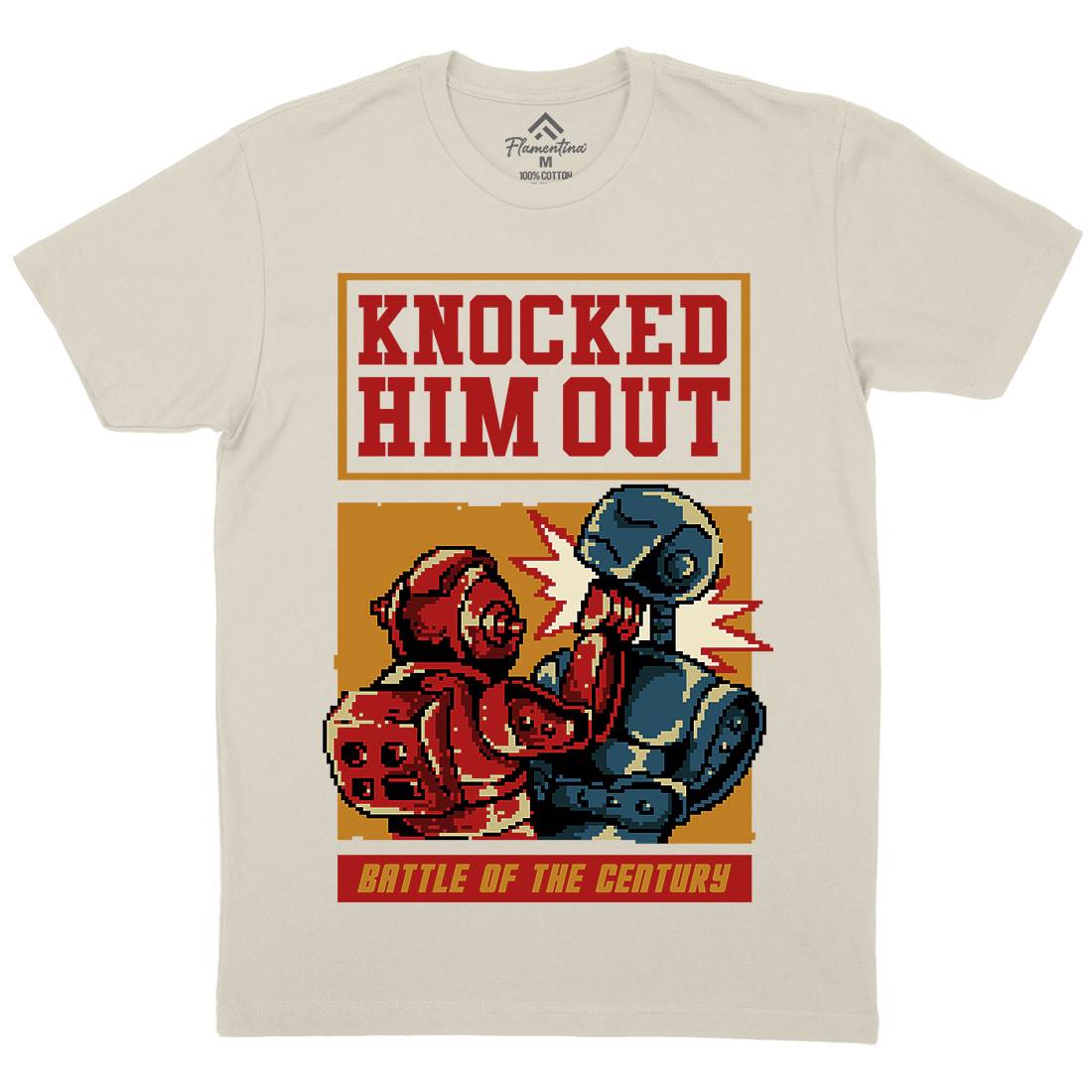 Knocked Him Out Mens Organic Crew Neck T-Shirt Space B923