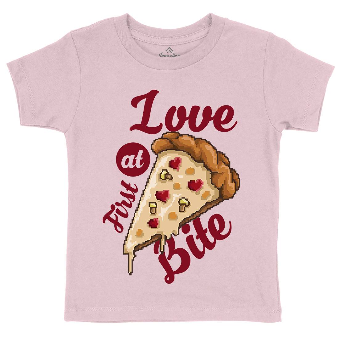 Love At First Bite Kids Organic Crew Neck T-Shirt Food B925