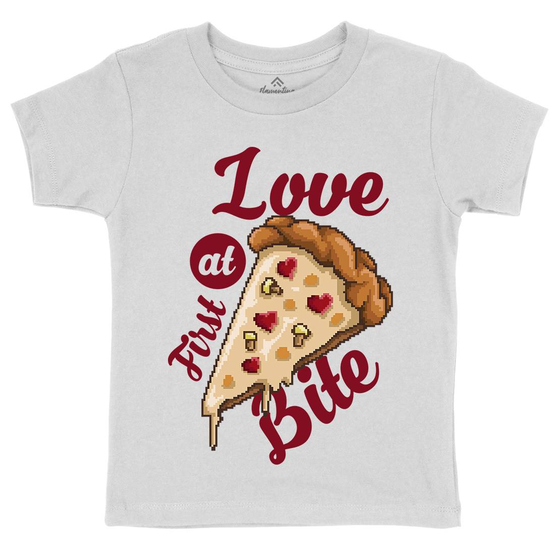 Love At First Bite Kids Crew Neck T-Shirt Food B925