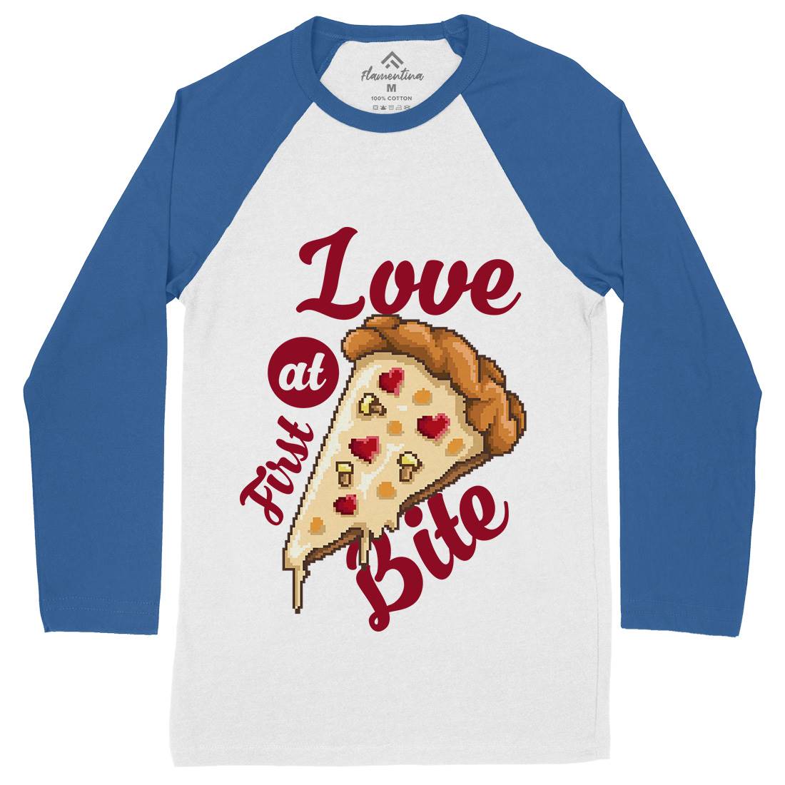 Love At First Bite Mens Long Sleeve Baseball T-Shirt Food B925