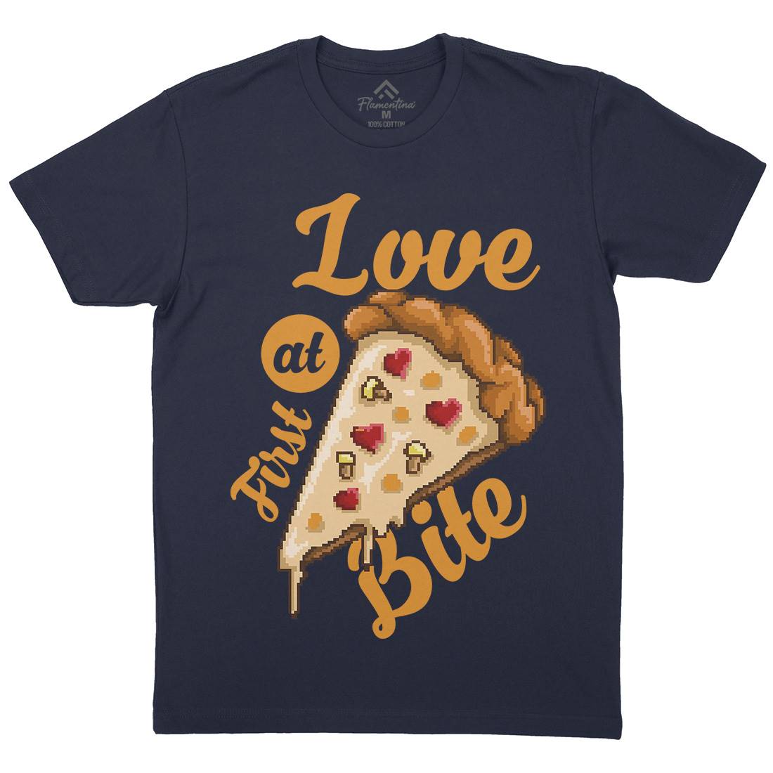 Love At First Bite Mens Organic Crew Neck T-Shirt Food B925