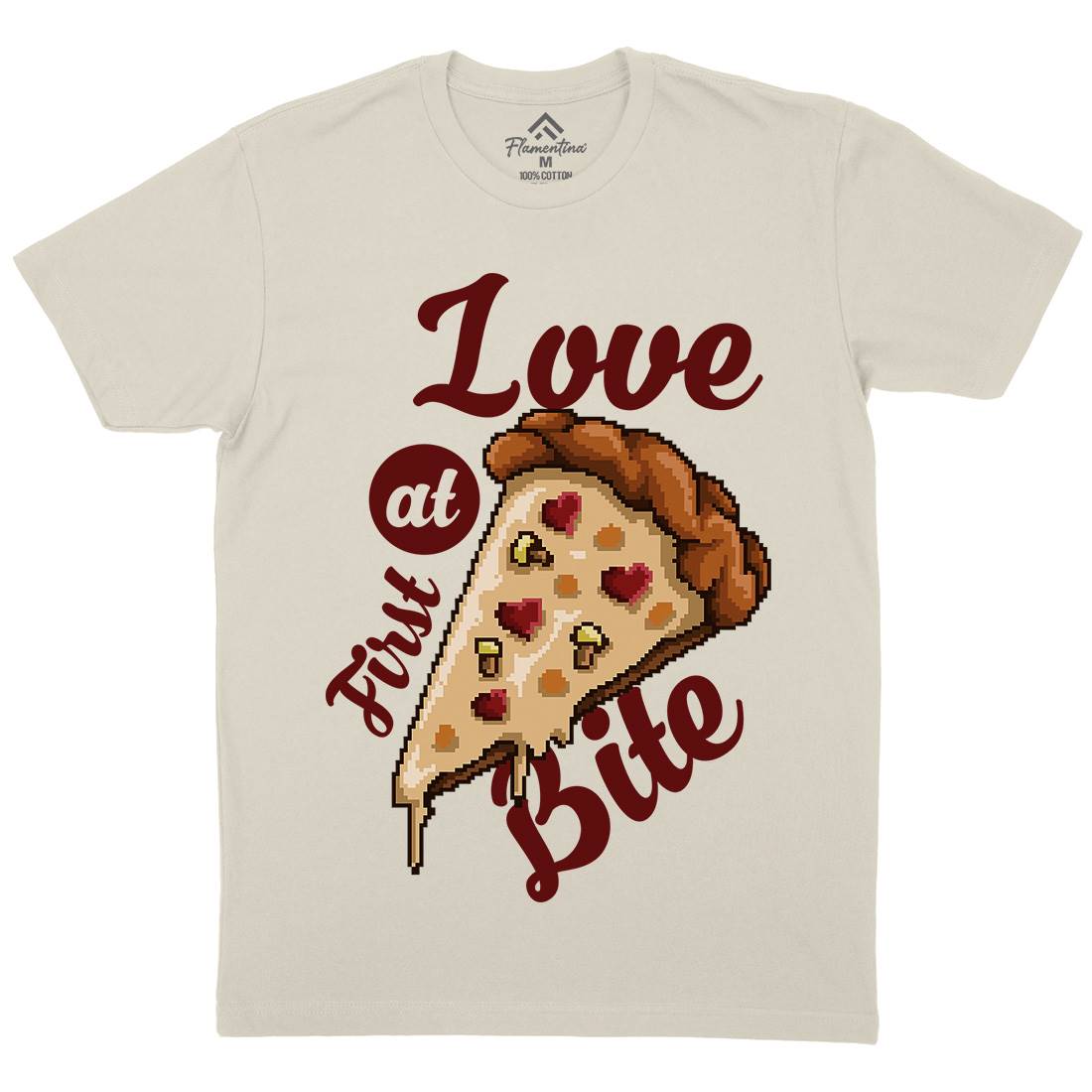 Love At First Bite Mens Organic Crew Neck T-Shirt Food B925