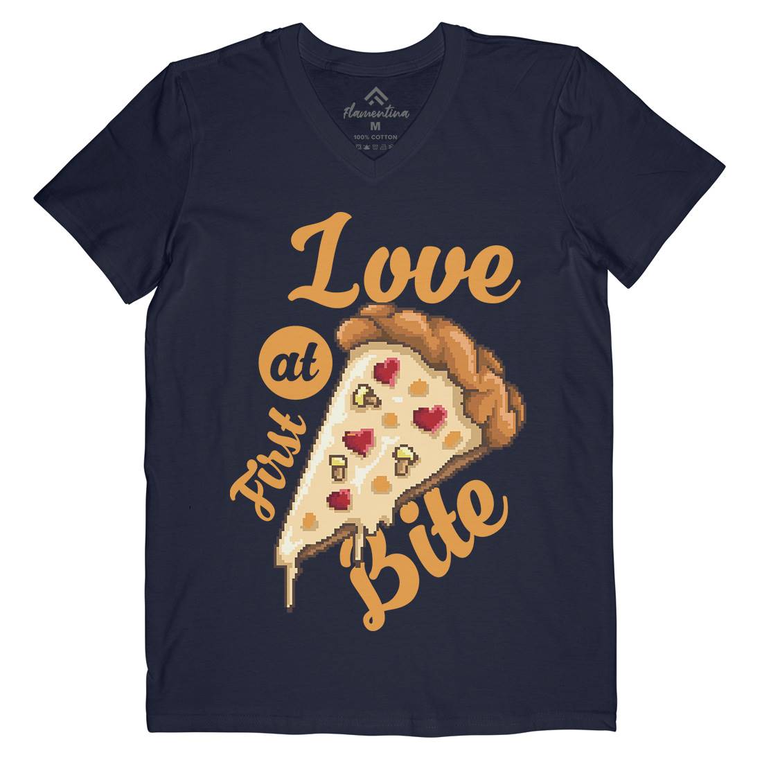 Love At First Bite Mens V-Neck T-Shirt Food B925