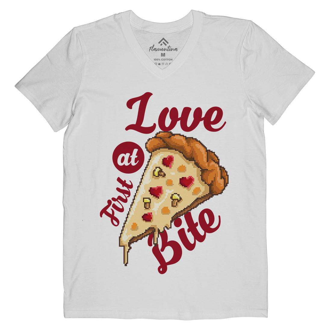 Love At First Bite Mens V-Neck T-Shirt Food B925