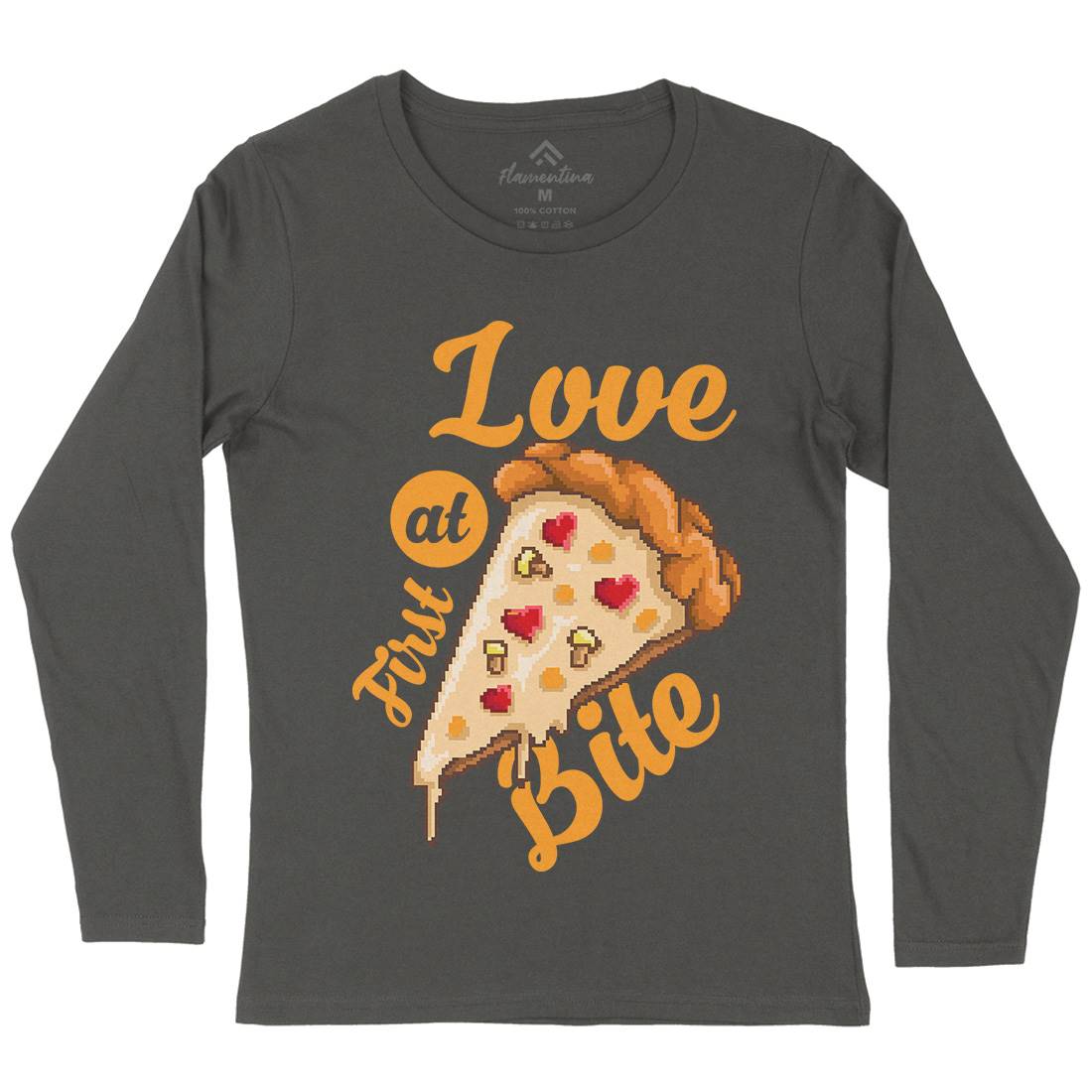 Love At First Bite Womens Long Sleeve T-Shirt Food B925